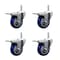 Service Caster 4 Inch Blue Polyurethane Swivel 34 Inch Threaded Stem Caster Set with Total Lock Brake SCC-TSTTL20S414-PPUB-BLUE-34212-4 - alternate 1